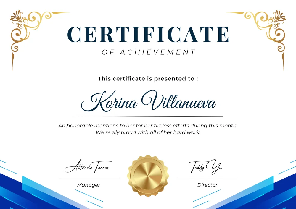 A certificate of participation